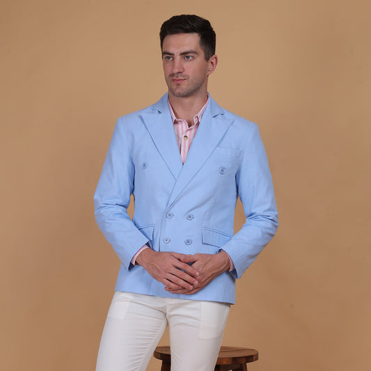 Azure Crest Double breasted Blazer