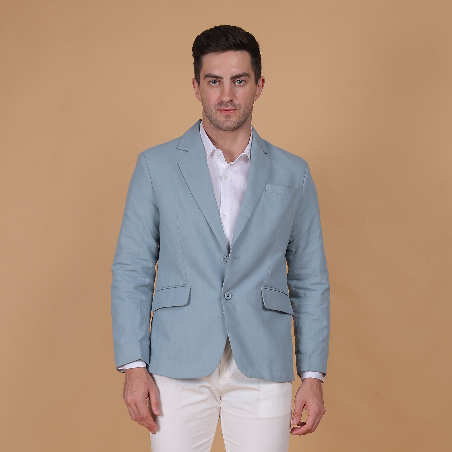 Azure Dusk Linen Blazer