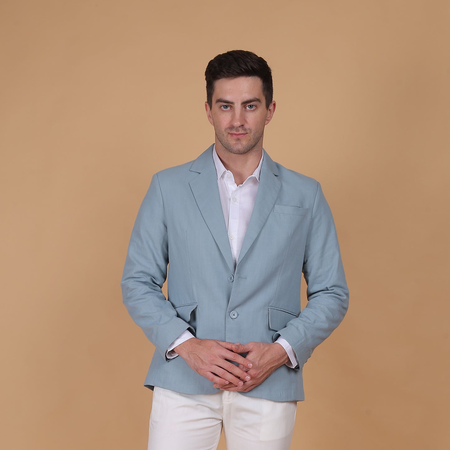 Azure Dusk Linen Blazer