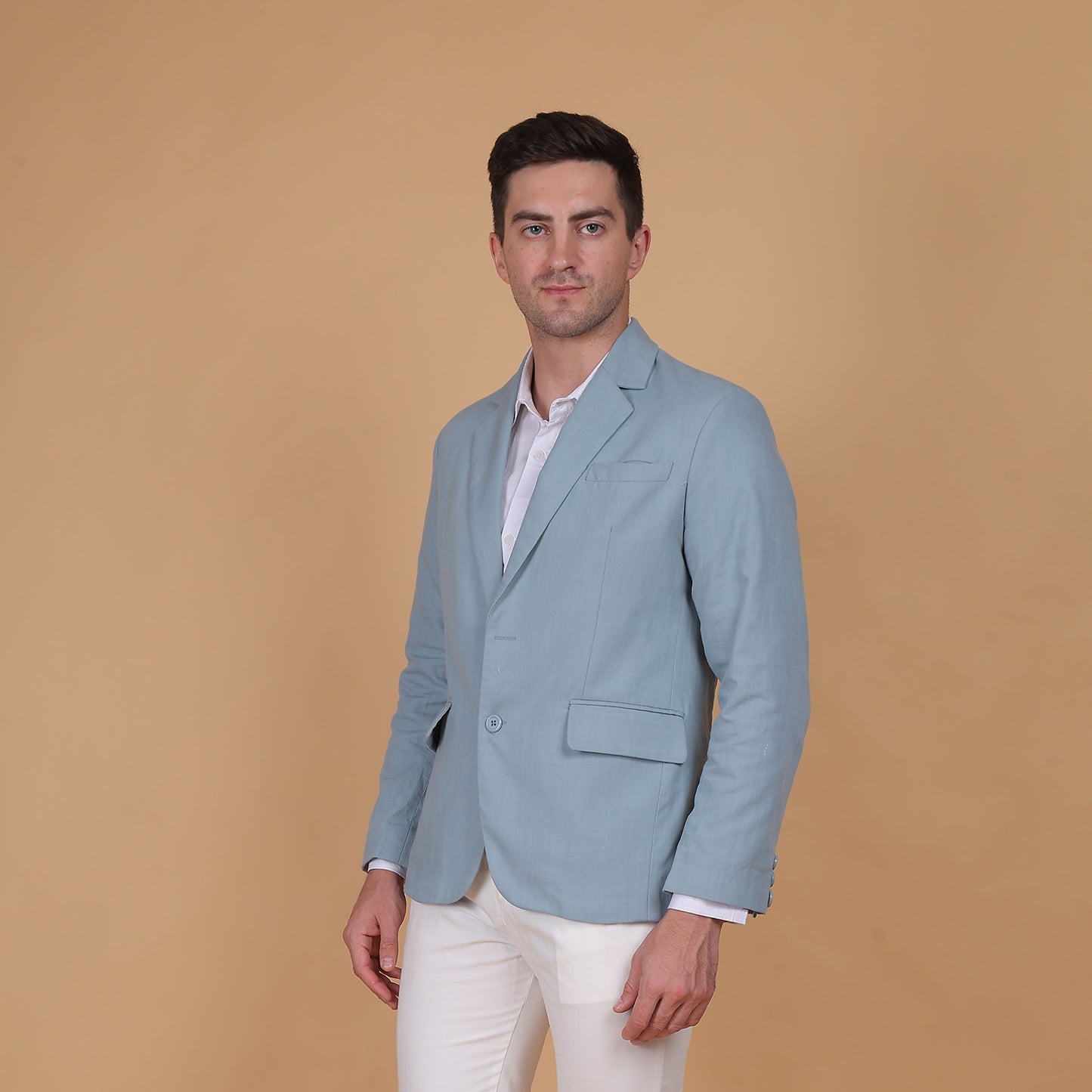 Azure Dusk Linen Blazer