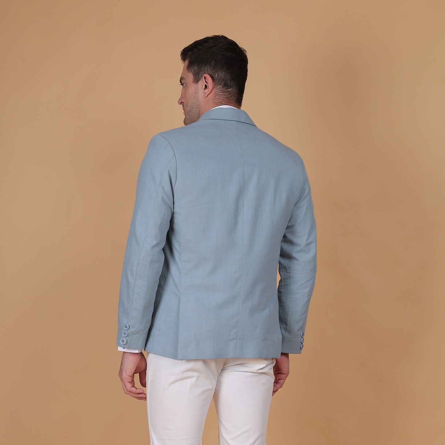 Azure Dusk Linen Blazer