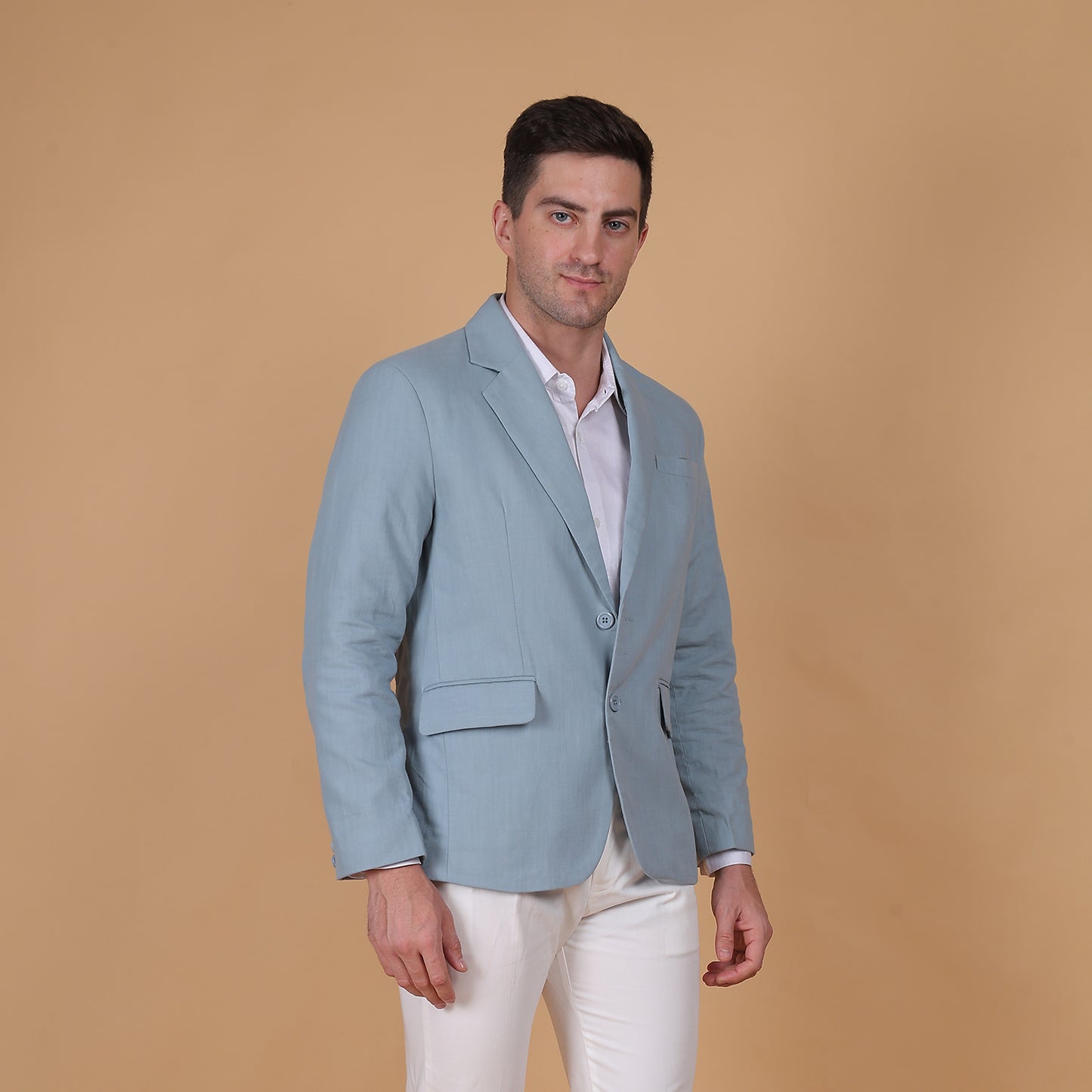 Azure Dusk Linen Blazer
