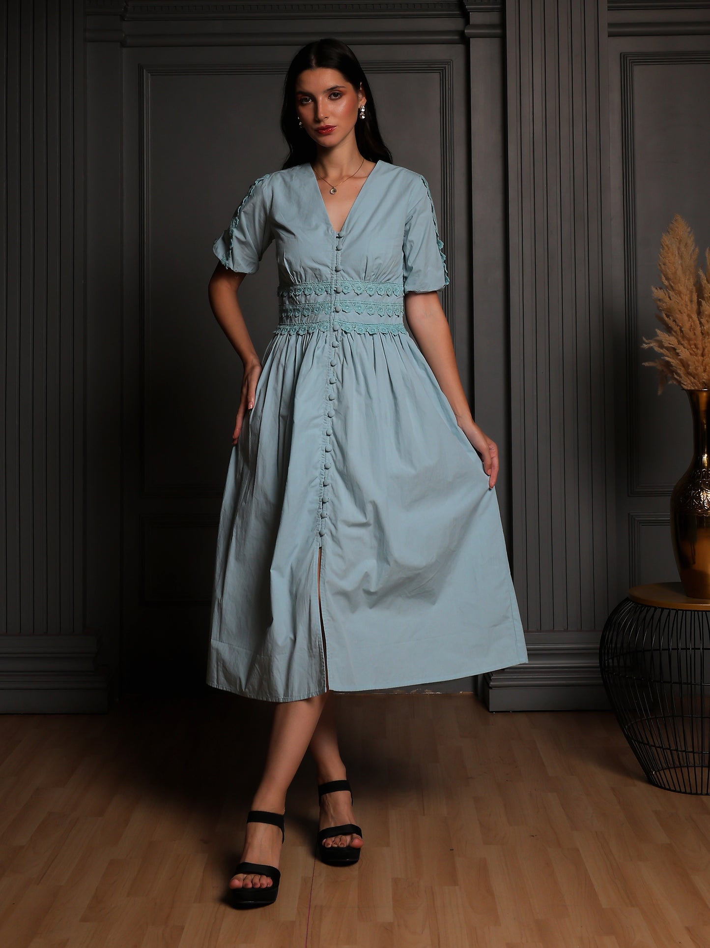 Powder Blue Grace Smocked Dress