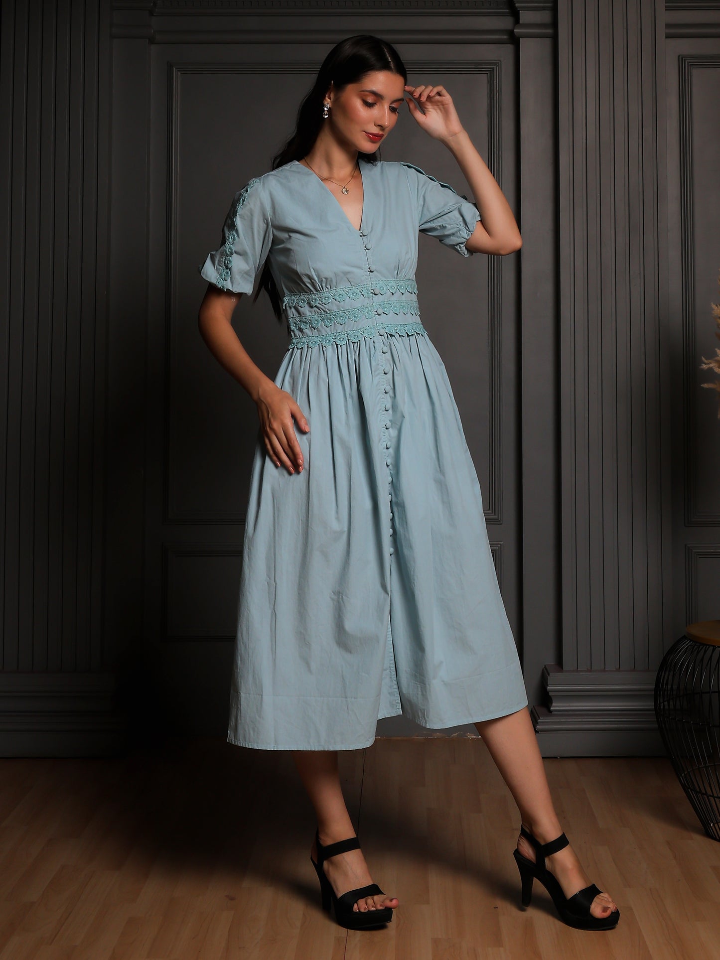 Powder Blue Grace Smocked Dress