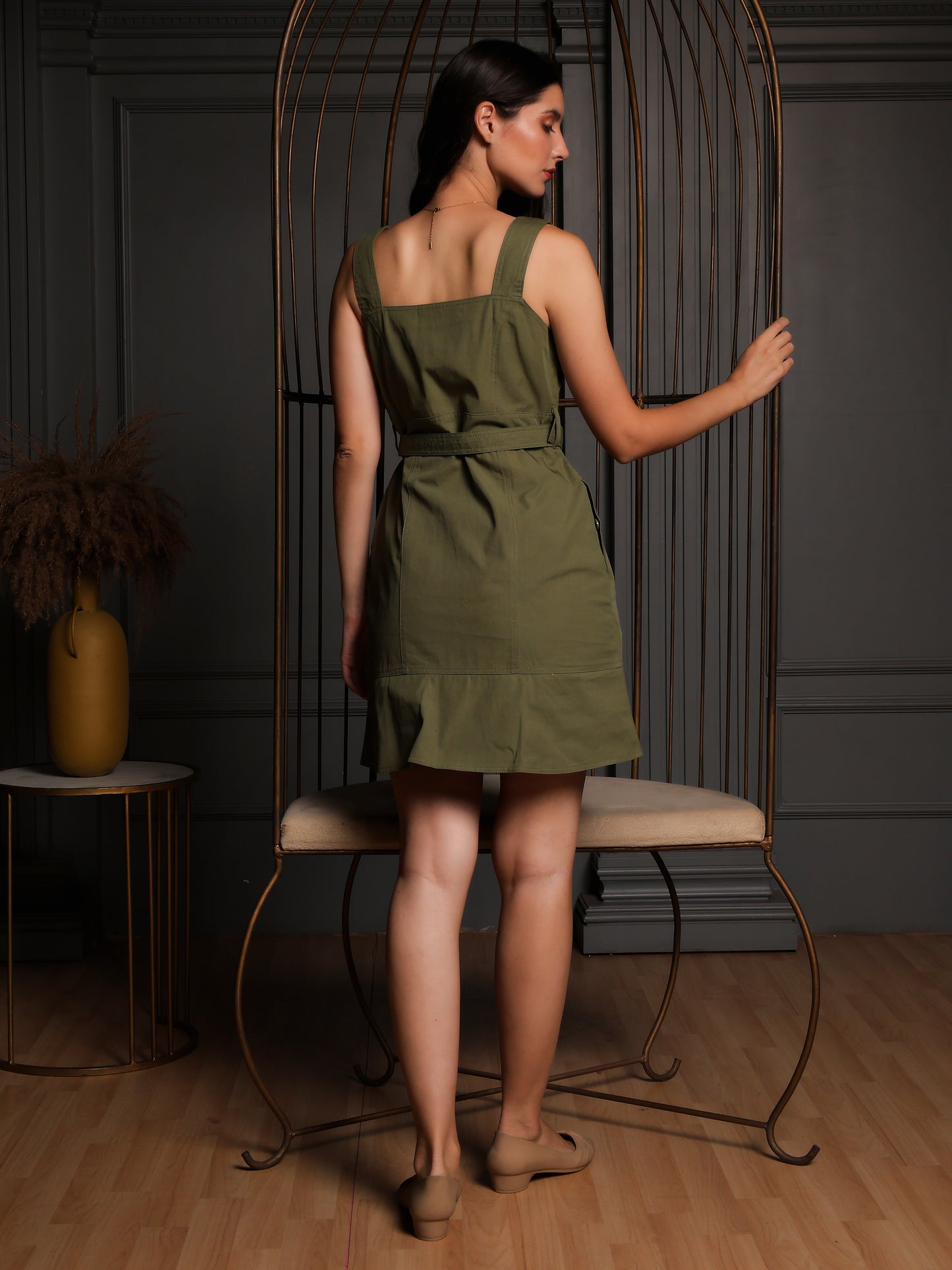 Sagewood Utility Mini Dress