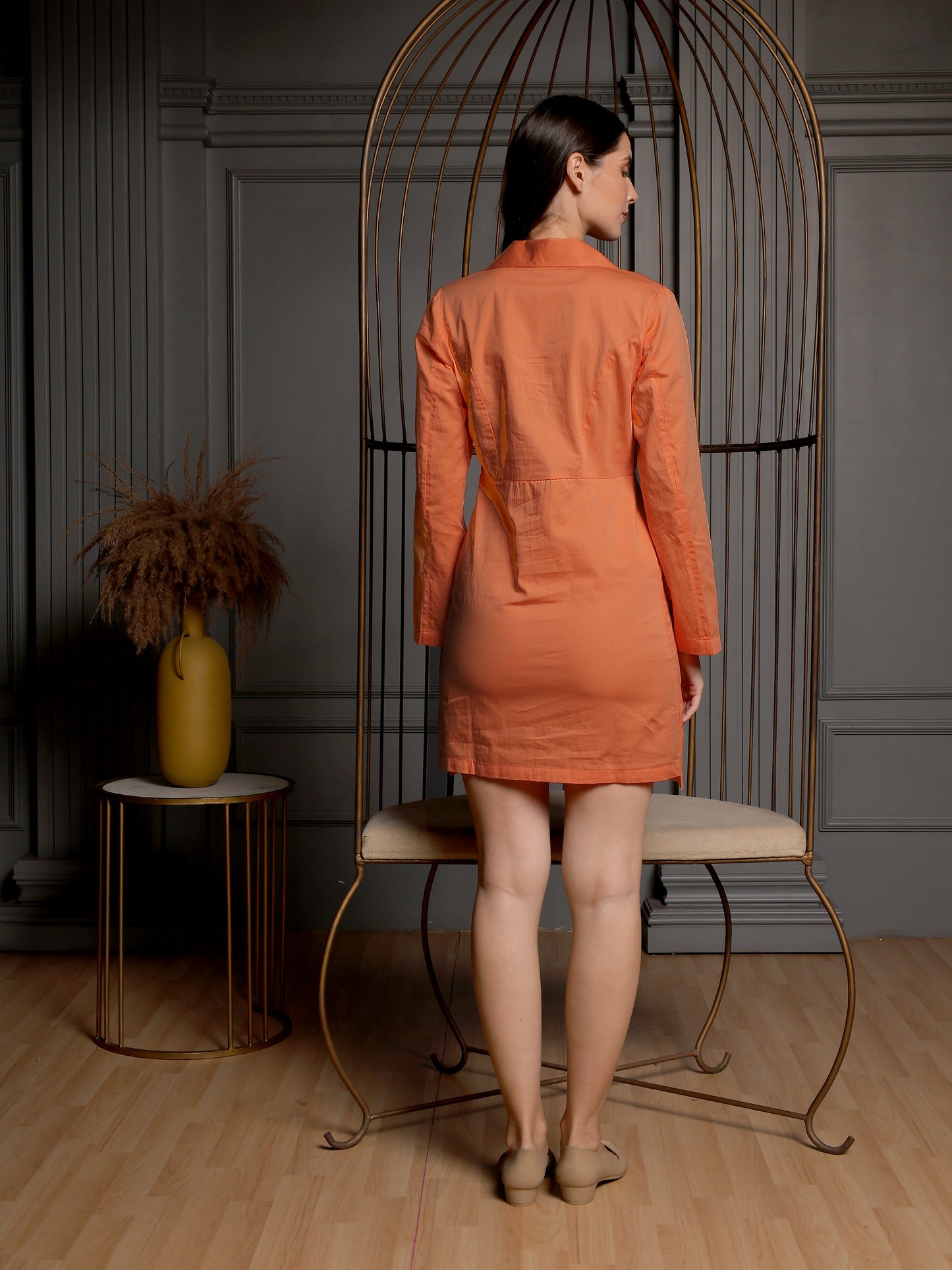 Apricot Aura Blazer Dress