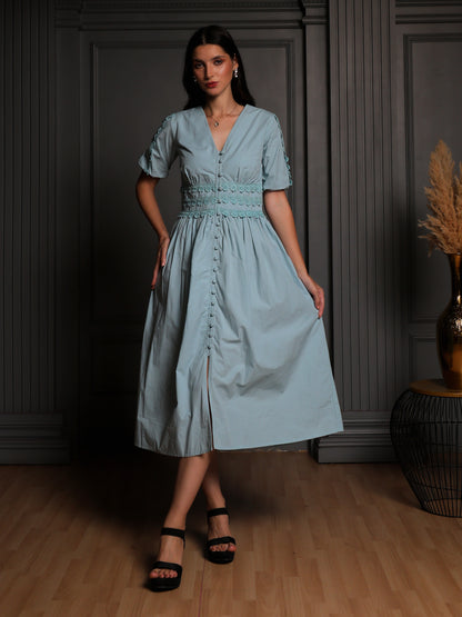 Powder Blue Grace Smocked Dress