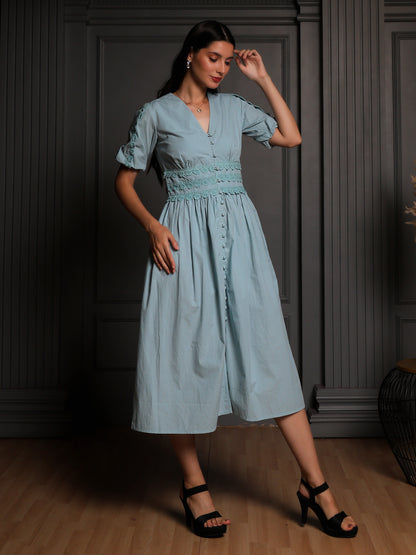 Powder Blue Grace Smocked Dress