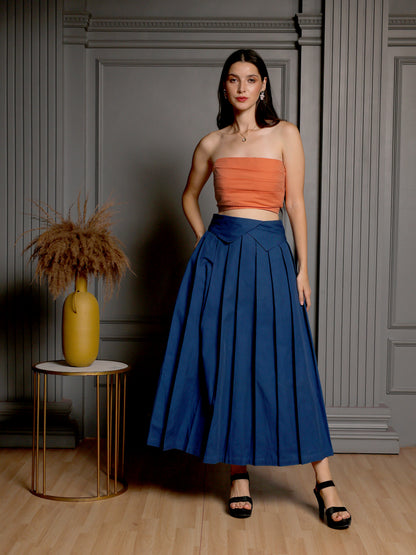 Metallic Peach Drape & Indigo Flow Set