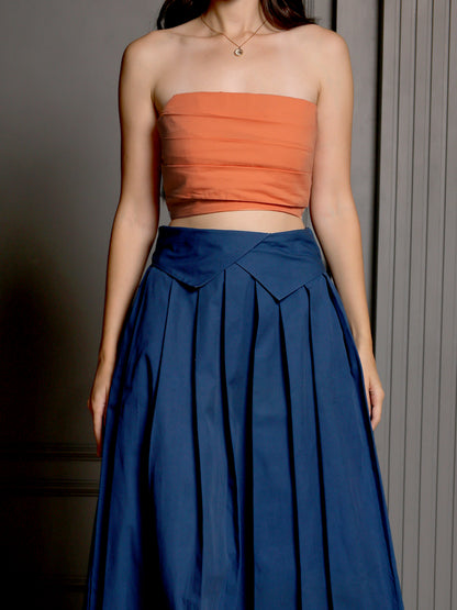 Metallic Peach Drape & Indigo Flow Set