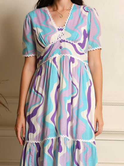 Wavy Mirage Midi Dress