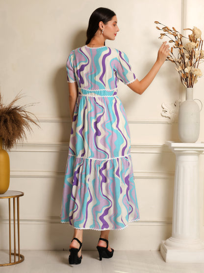 Wavy Mirage Midi Dress