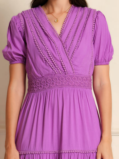 Lavender Grace Tiered Midi Dress