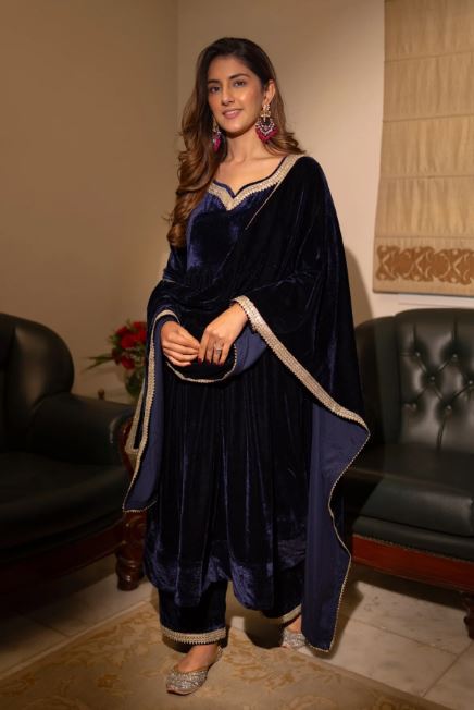 Midnight Navy Velvet Grace Set