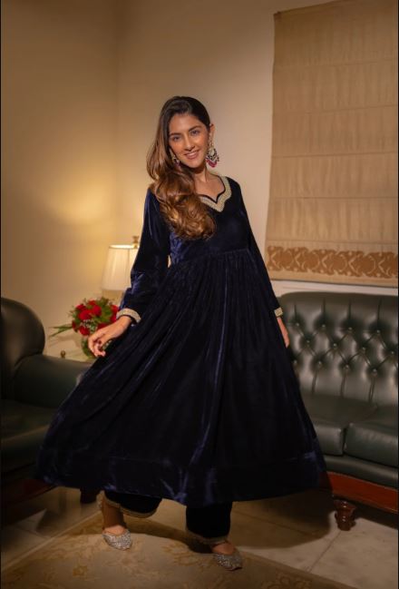 Midnight Navy Velvet Grace Set