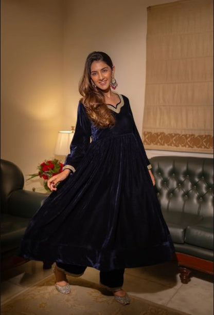 Midnight Navy Velvet Grace Set