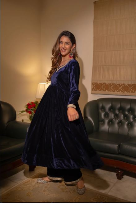 Midnight Navy Velvet Grace Set